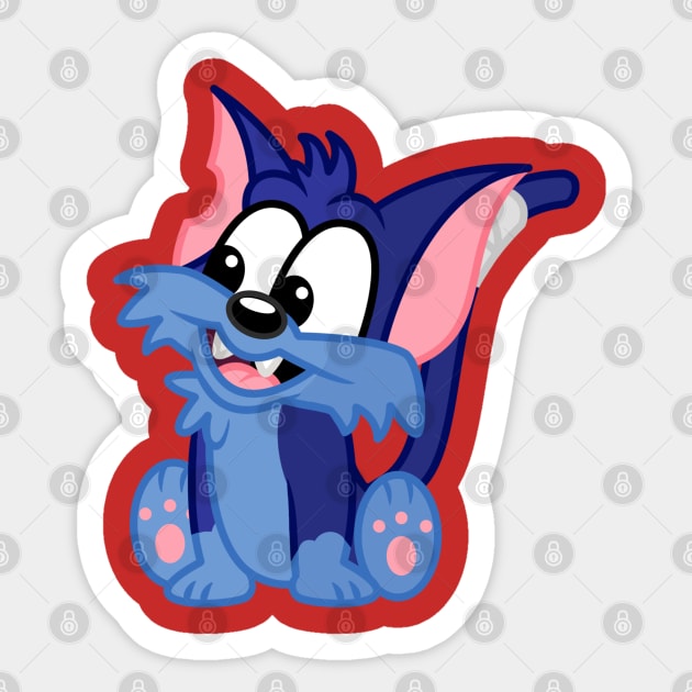 Adorable Furrball Sticker by coleenfielding@yahoo.com